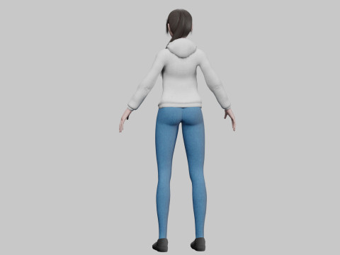 Cool anime girl V27287 Modello 3D