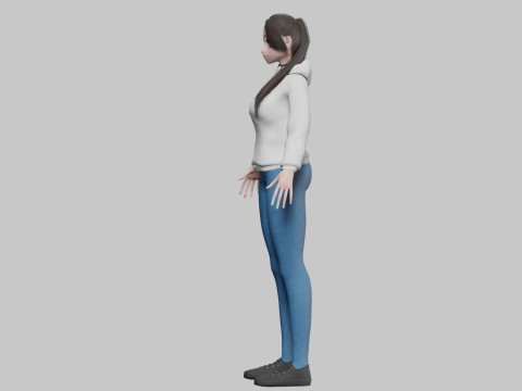 Cool anime girl V27287 Modello 3D