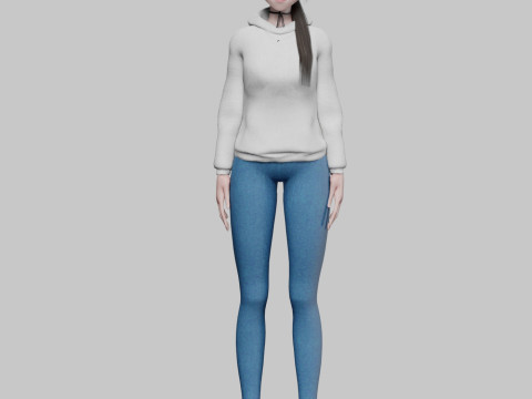 Cool anime girl V27287 Modello 3D
