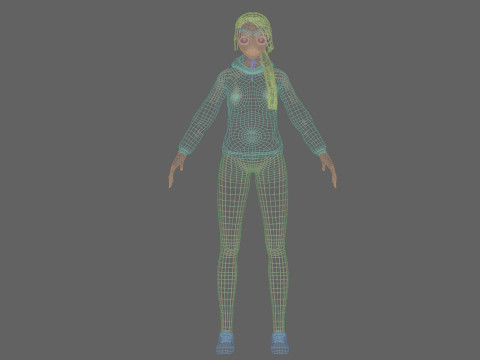 Cool anime girl V27287 Modello 3D
