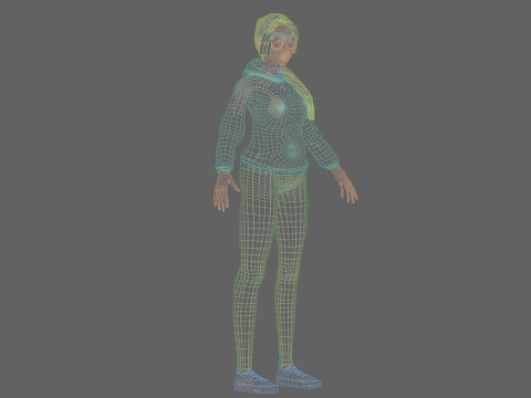 Cool anime girl V27287 Modello 3D