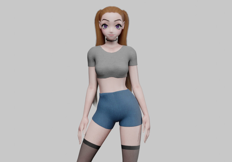 Cool Basic girl V23681 Model 3D .c4d .max .obj .3ds .fbx .stl .blend 