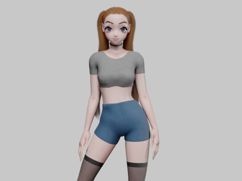 Cool Basic girl V23681 3D Model