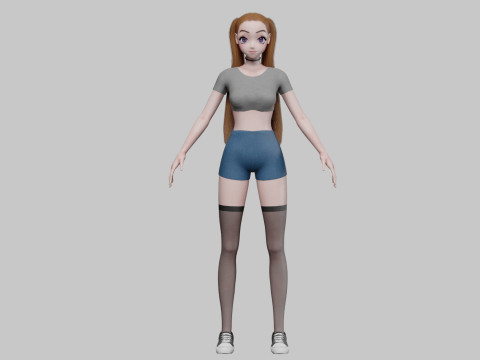 Cool Basic girl V23681 Model 3D