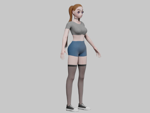Cool Basic girl V23681 Model 3D