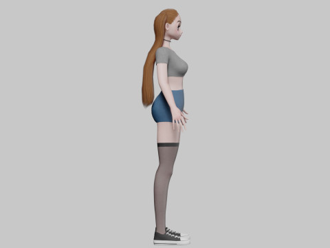 Cool Basic girl V23681 Model 3D