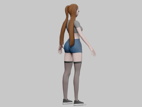 Cool Basic girl V23681 Model 3D
