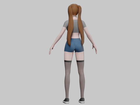 Cool Basic girl V23681 Model 3D