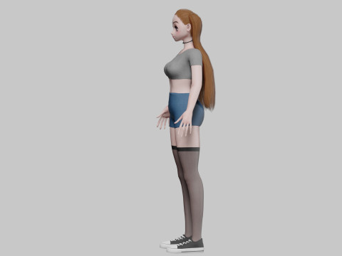 Cool Basic girl V23681 Model 3D