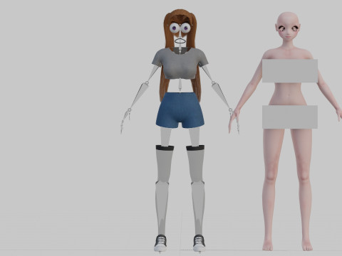 Cool Basic girl V23681 Model 3D