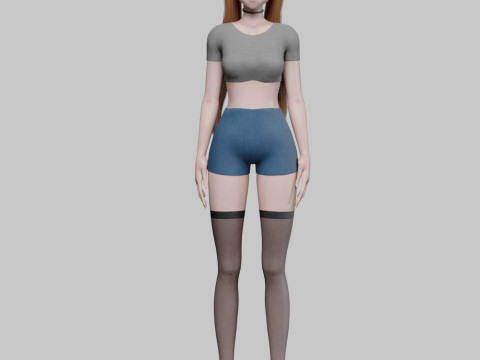 Cool Basic girl V23681 Model 3D