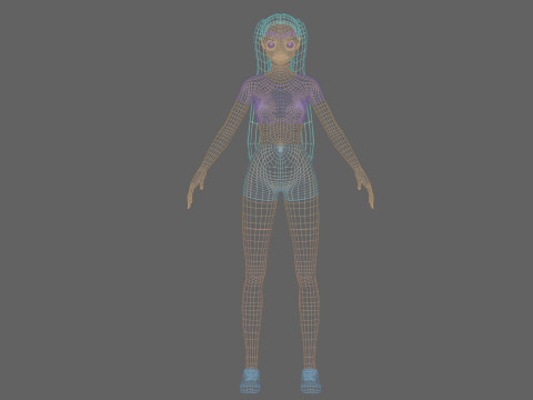Cool Basic girl V23681 Model 3D