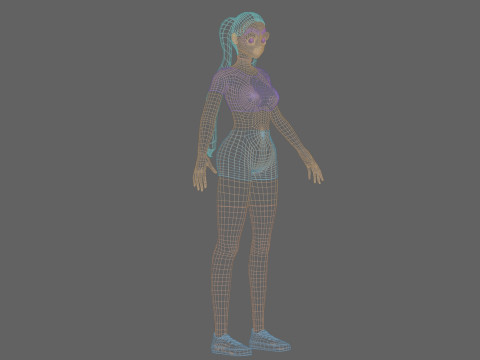 Cool Basic girl V23681 Model 3D