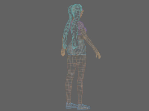 Cool Basic girl V23681 Model 3D