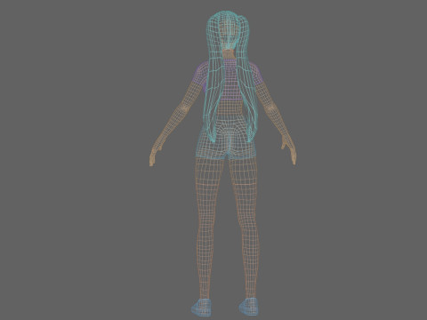 Cool Basic girl V23681 Model 3D
