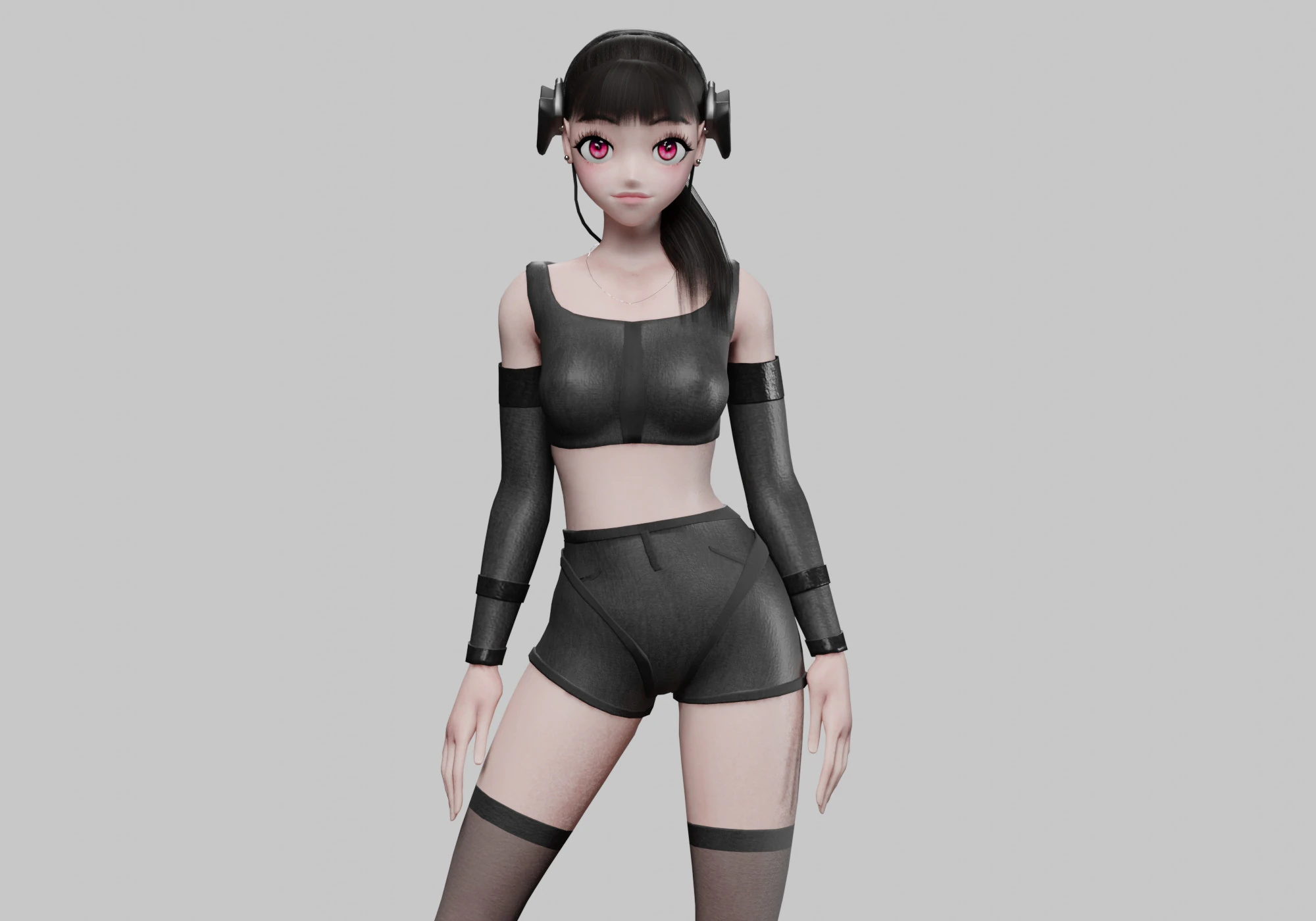 Cool cute girl V28523 3D Model .c4d .max .obj .3ds .fbx .stl .blend