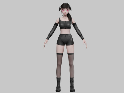 Cool cute girl V28523 3D Model