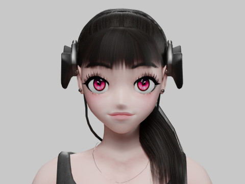 Cool cute girl V28523 3D Model
