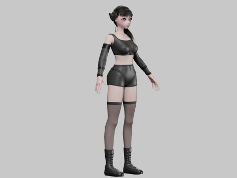 Cool cute girl V28523 3D Model