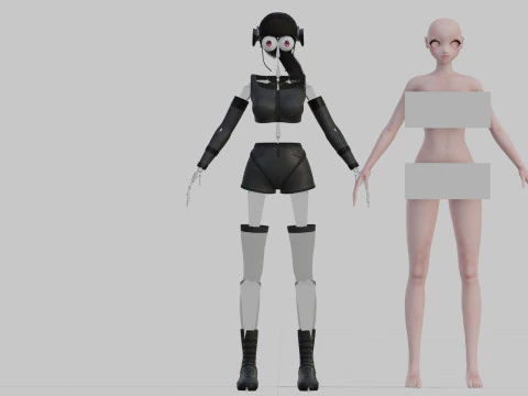 Cool cute girl V28523 3D Model