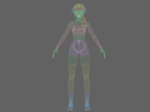 Cool cute girl V28523 3D Model