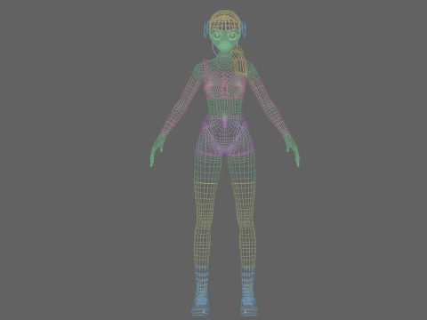 Cool cute girl V28523 3D Model