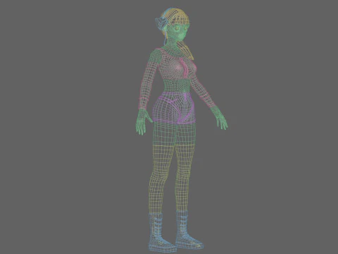 Cool cute girl V28523 3D Model