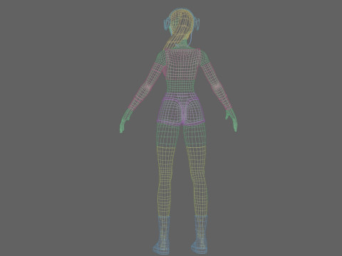 Cool cute girl V28523 3D Model