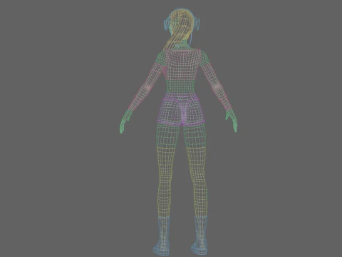 Cool cute girl V28523 3D Model
