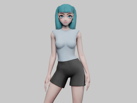 Cute anime girl V23846 3D Model