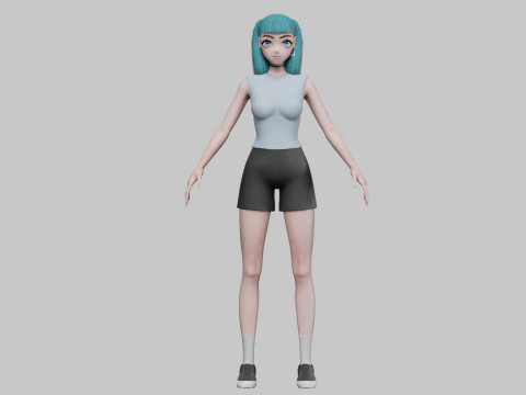 Cute anime girl V23846 Modelo 3D