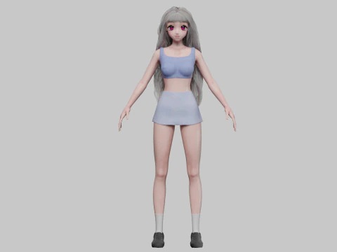 Cute Basic girl V38440 3D Model