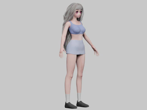 Cute Basic girl V38440 3D Model