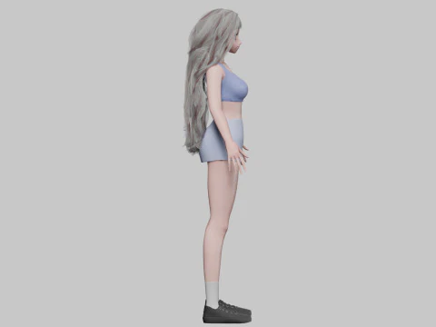 Cute Basic girl V38440 3D Model