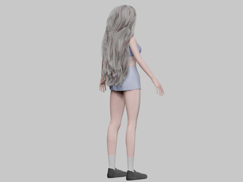Cute Basic girl V38440 3D Model