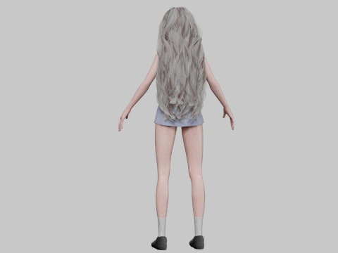 Cute Basic girl V38440 3D Model