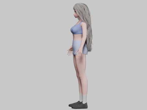 Cute Basic girl V38440 3D Model