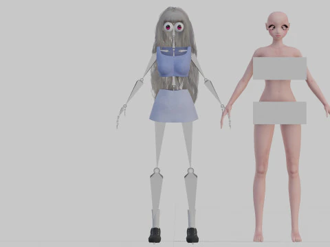 Cute Basic girl V38440 3D Model