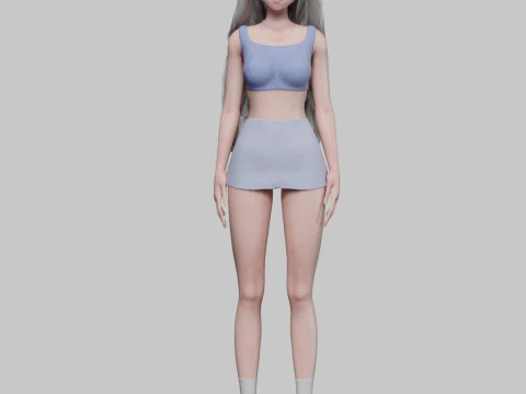 Cute Basic girl V38440 3D Model