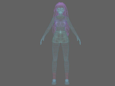 Cute Basic girl V38440 3D Model