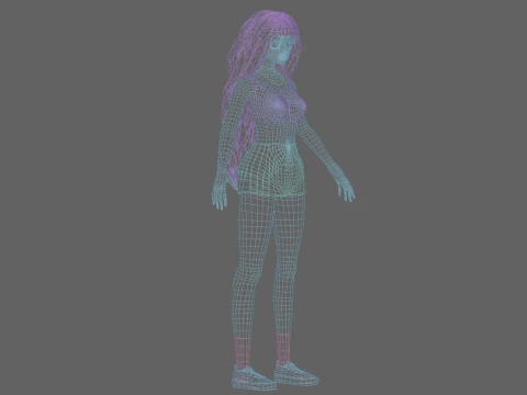 Cute Basic girl V38440 3D Model