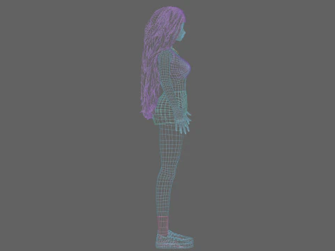 Cute Basic girl V38440 3D Model