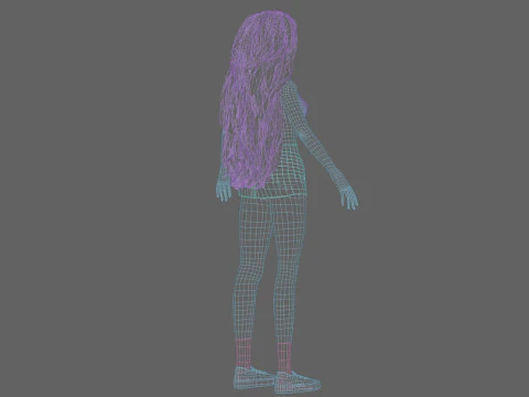 Cute Basic girl V38440 3D Model