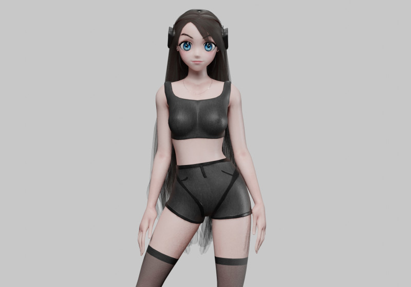 Cute Cartoon girl V37232 3D मॉडल .c4d .max .obj .3ds .fbx .stl .blend 