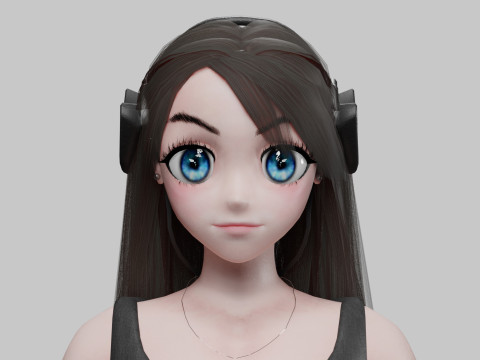 Cute Cartoon girl V37232 3D मॉडल