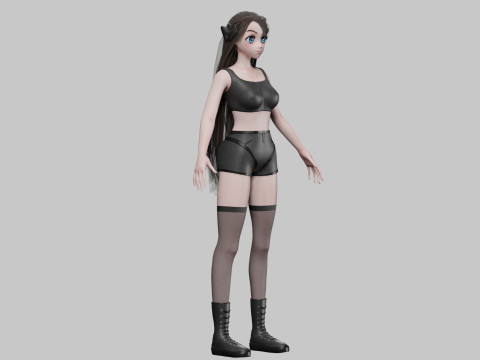 Cute Cartoon girl V37232 3D मॉडल