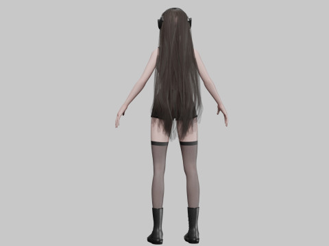 Cute Cartoon girl V37232 3D मॉडल