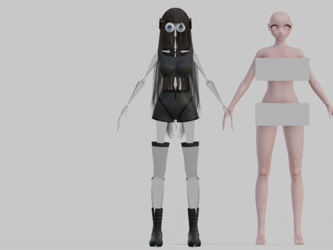 Cute Cartoon girl V37232 3D मॉडल