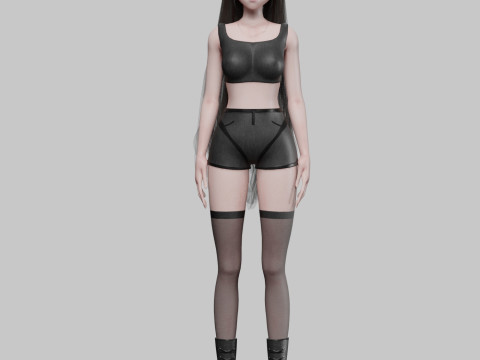 Cute Cartoon girl V37232 3D मॉडल