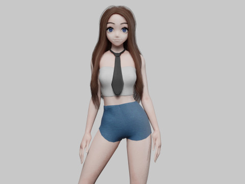 Cute classic girl V29196 3D Model